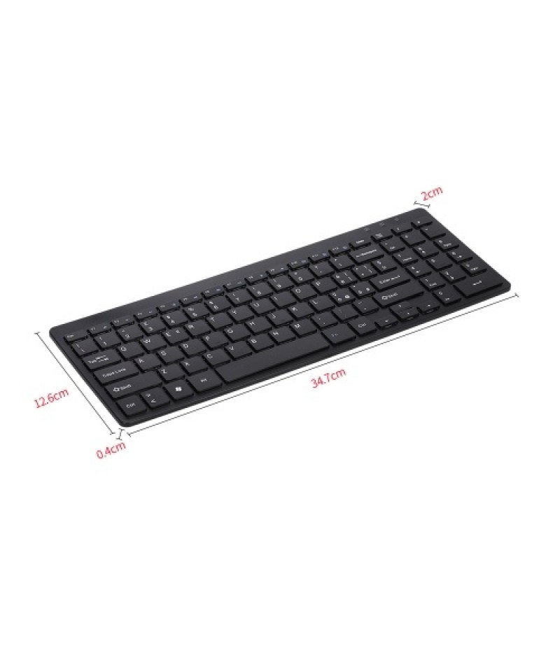 2.4G Wireless Keyboard Ultra-thin Wireless Keyboard Mute Keyboard 95 Keys Wireless Keyboard for PC Laptop Black German