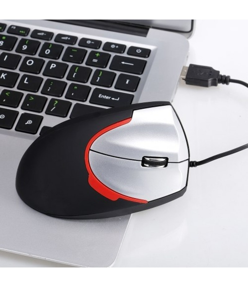 Vertical Wired Mouse Ergonomic Optical 3 Key Gaming Office Mouse for PC /Laptop Black