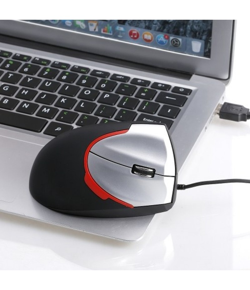 Vertical Wired Mouse Ergonomic Optical 3 Key Gaming Office Mouse for PC /Laptop Black