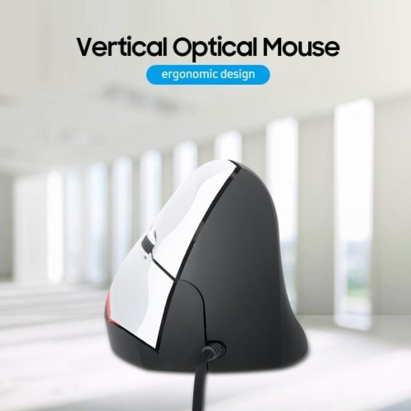 Vertical Wired Mouse Ergonomic Optical 3 Key Gaming Office Mouse for PC /Laptop Black