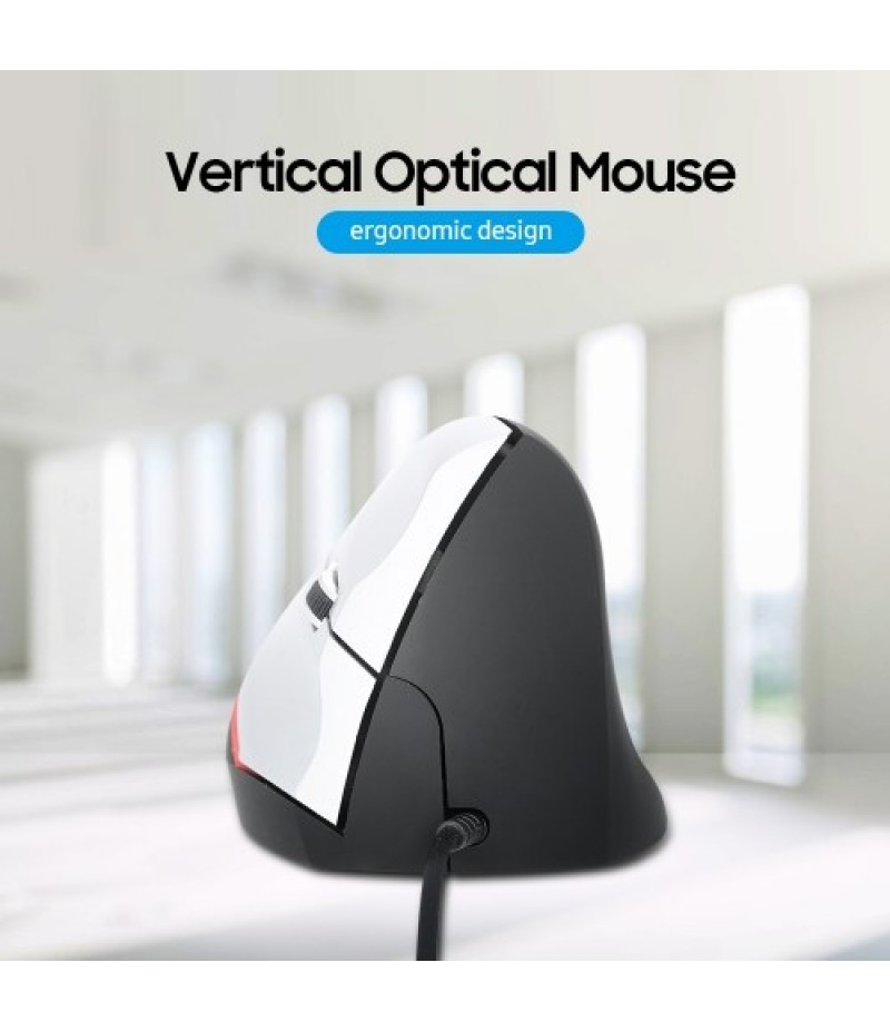 Vertical Wired Mouse Ergonomic Optical 3 Key Gaming Office Mouse for PC /Laptop Black