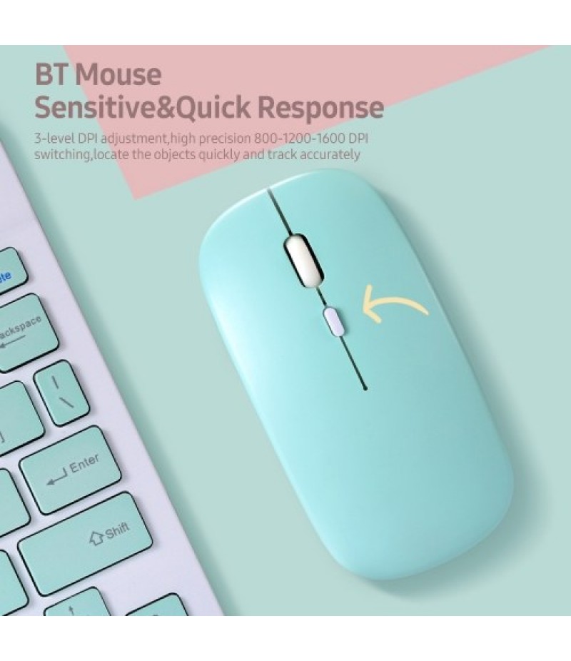 SK-030 10-inch BT Keyboard and Mouse Set 78 Key Mini Keyboard 2.4G 3-level DPI Adjustable BT Mouse for Android/IOS/Windows Yello