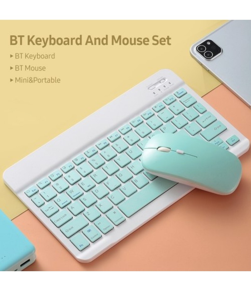SK-030 10-inch BT Keyboard and Mouse Set 78 Key Mini Keyboard 2.4G 3-level DPI Adjustable BT Mouse for Android/IOS/Windows Yello