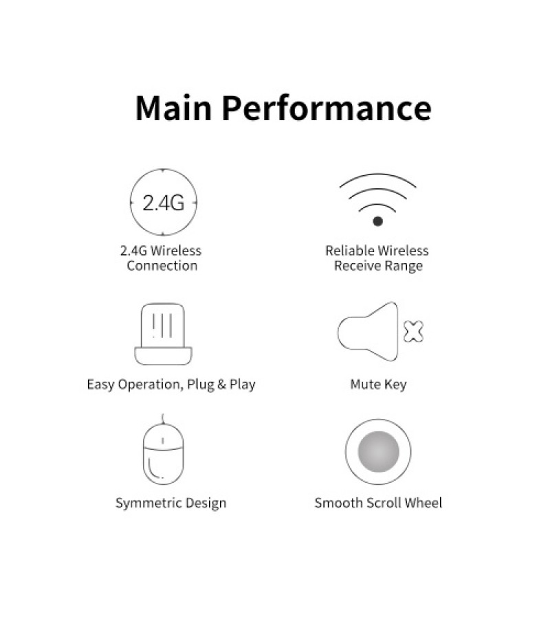 FD V8H 2.4G Wireless Mute Mouse Plug &amp; Play Slim Mice Optical Tracking Power Saving Smooth Scroll Wheel for Laptop PC (Fox)