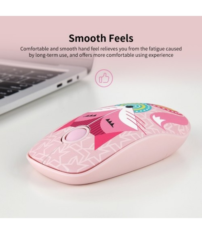 FD V8H 2.4G Wireless Mute Mouse Plug &amp; Play Slim Mice Optical Tracking Power Saving Smooth Scroll Wheel for Laptop PC (Fox)
