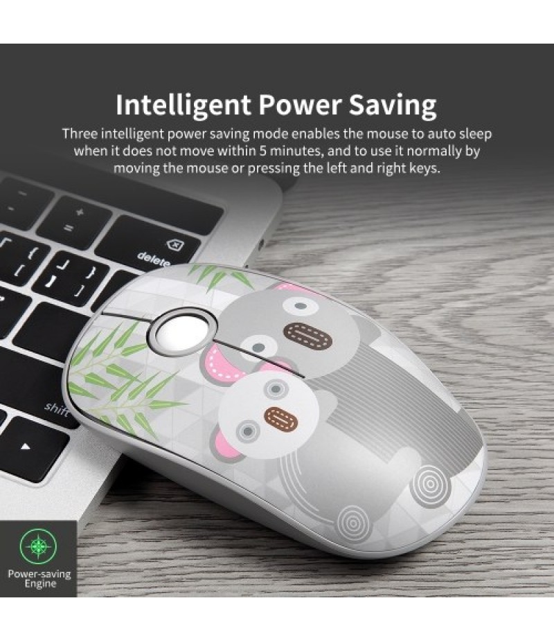 FD V8H 2.4G Wireless Mute Mouse Plug &amp; Play Slim Mice Optical Tracking Power Saving Smooth Scroll Wheel for Laptop PC (Fox)