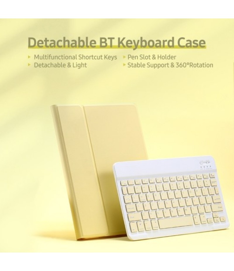 Detachable BT Keyboard Case with Elastic Pen Slot Compatible with iPad Pro11 2018/2020/ iPad air4 2020 Pink