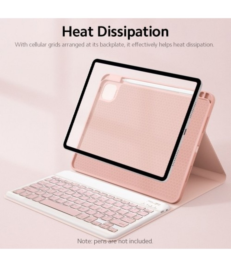 Detachable BT Keyboard Case+Mouse Pen Slot Heat Dissipation Compatible with iPad Air4 10.9(2020)/Pro11(2018/2020/2021), Dark Gre