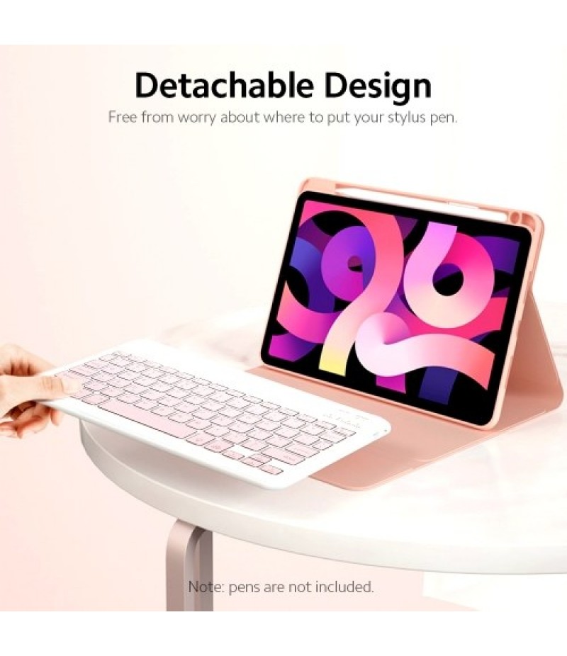 Detachable BT Keyboard Case+Mouse Pen Slot Heat Dissipation Compatible with iPad Air4 10.9(2020)/Pro11(2018/2020/2021), Dark Gre