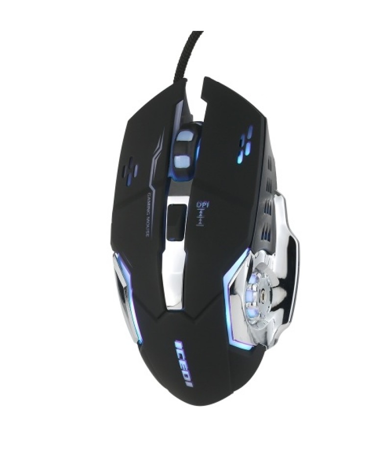Wired Gaming Mouse 3600 DPI Optical Mouse Ergonomic Mouse 4 Adjustable DPI Levels/6 Buttons/7-Color Breathing Light Black