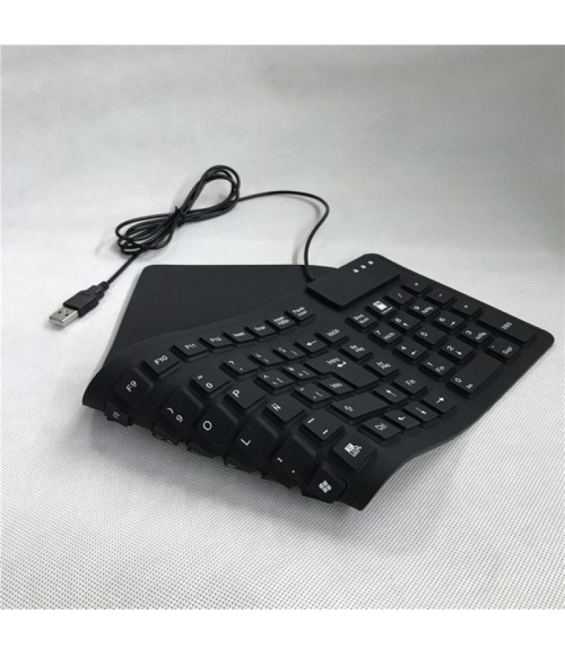 105 Keys Spanish USB Wired Silicone Keyboard Foldable Soft Silicone Waterproof Dustproof Keyboard for Desktop Computer Laptop