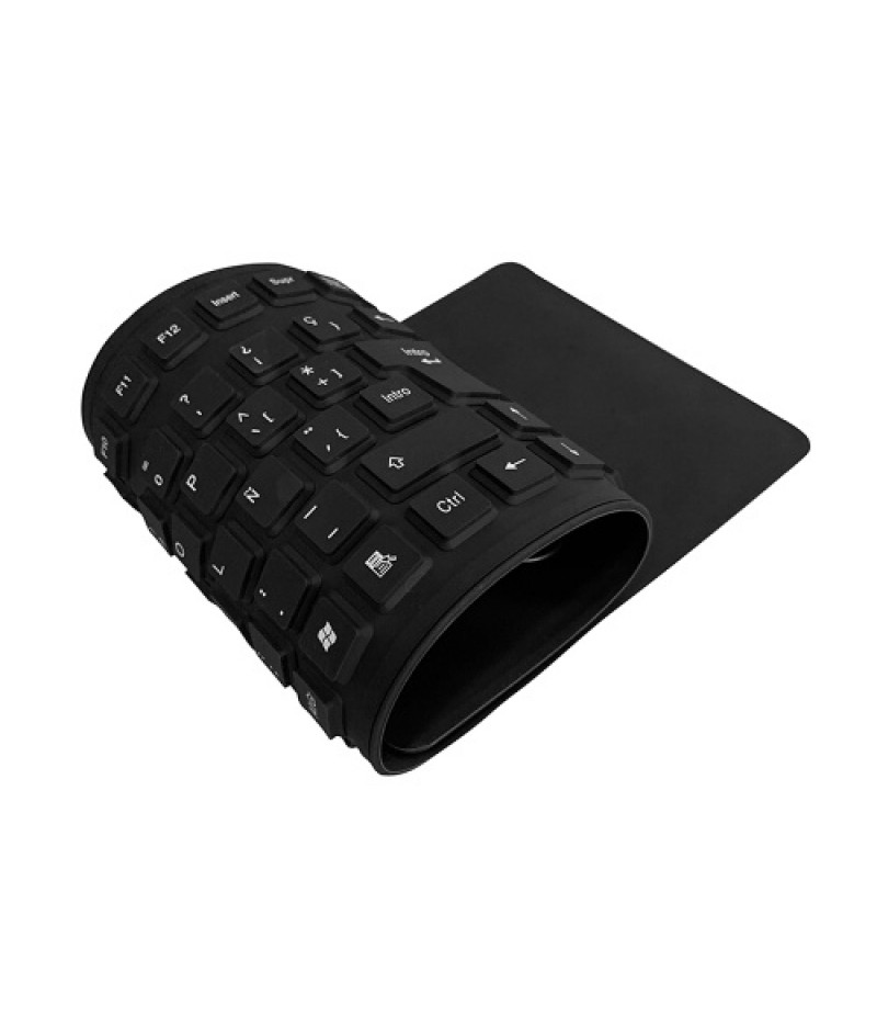 105 Keys Spanish USB Wired Silicone Keyboard Foldable Soft Silicone Waterproof Dustproof Keyboard for Desktop Computer Laptop
