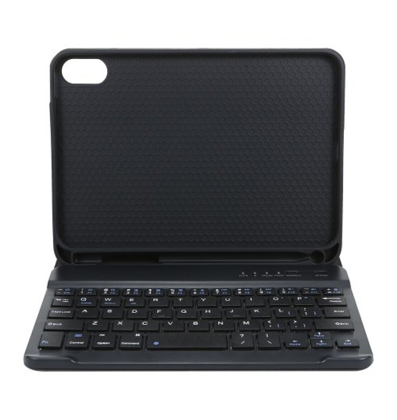 Detachable BT Keyboard Protective Case Slim and Portable Stable Support with Pen Slot Compatible with iPad mini6 Black