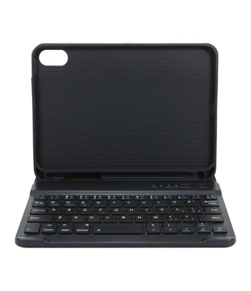 Detachable BT Keyboard Protective Case Slim and Portable Stable Support with Pen Slot Compatible with iPad mini6 Black