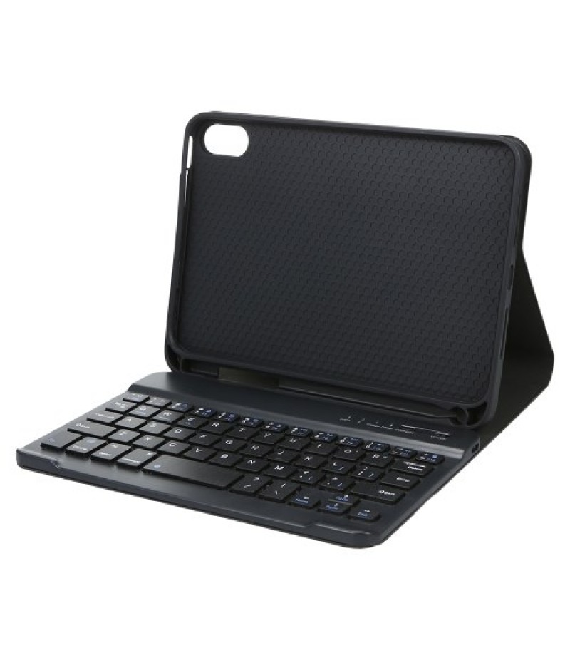 Detachable BT Keyboard Protective Case Slim and Portable Stable Support with Pen Slot Compatible with iPad mini6 Black