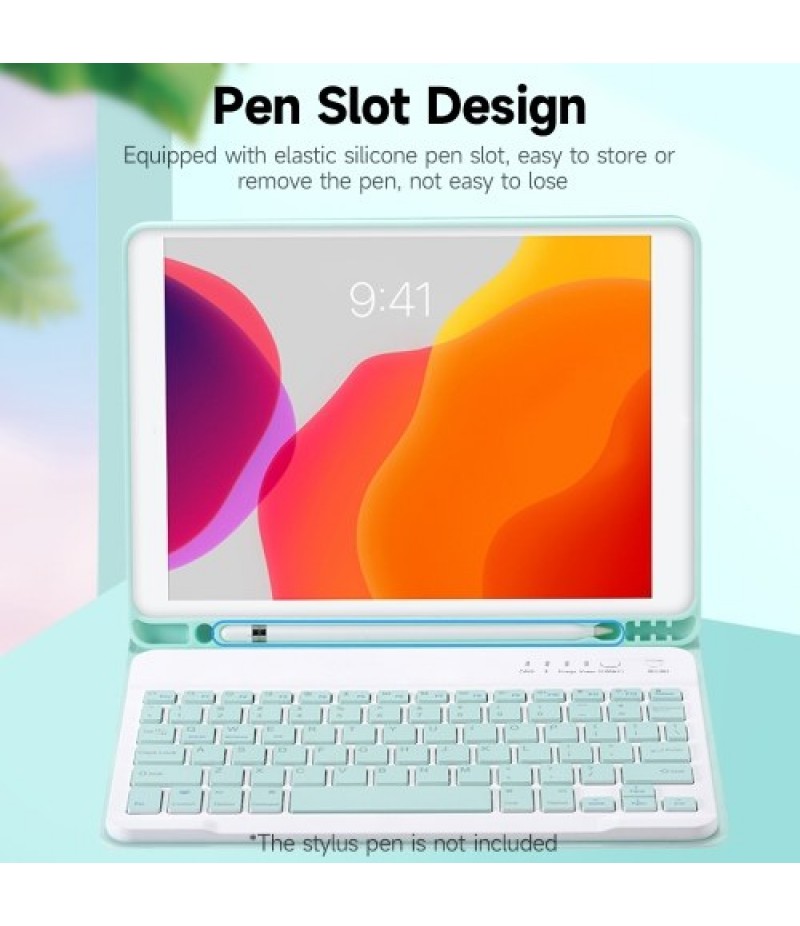 Detachable BT Keyboard Protective Case Slim and Portable Stable Support with Pen Slot Compatible with iPad mini6 Black