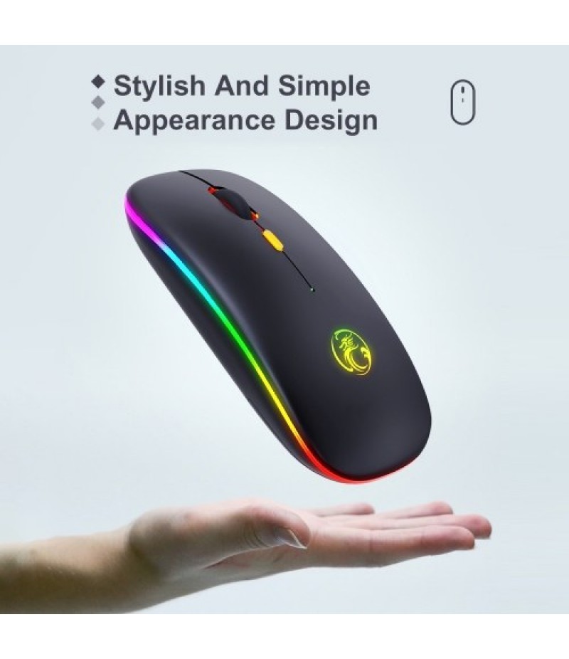 E-1300 2.4G+BT5.1 Wireless Dual-mode Mouse Ergonomic Office Mice 3 Adjustable DPI Built-in Rechargeable Lithium Battery Black