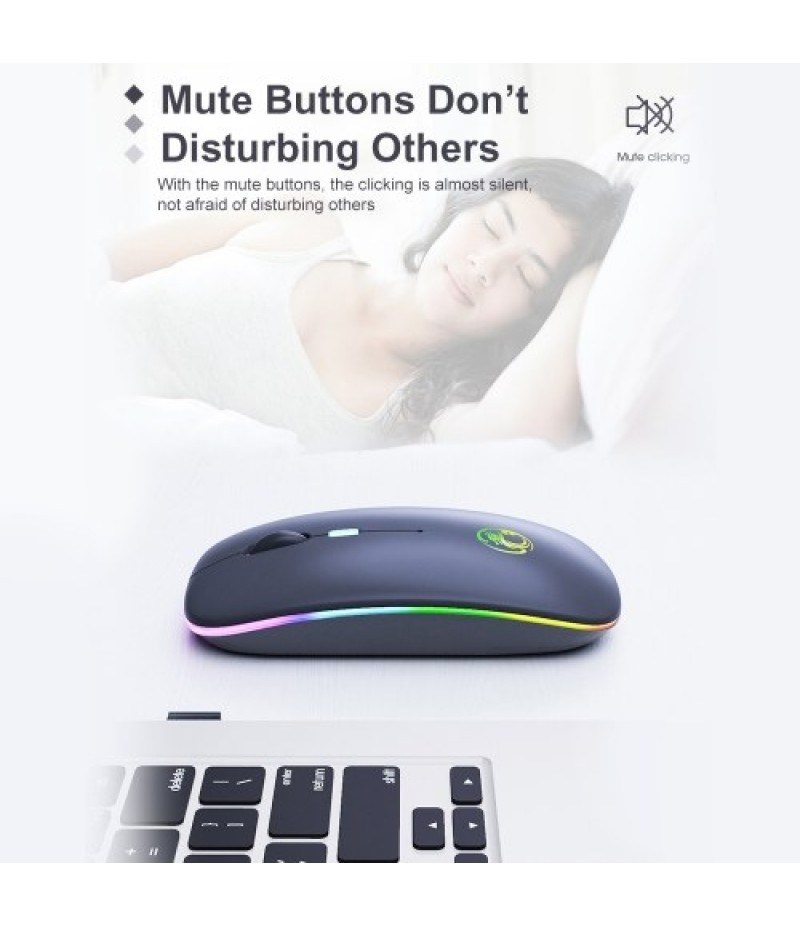 E-1300 2.4G+BT5.1 Wireless Dual-mode Mouse Ergonomic Office Mice 3 Adjustable DPI Built-in Rechargeable Lithium Battery Black