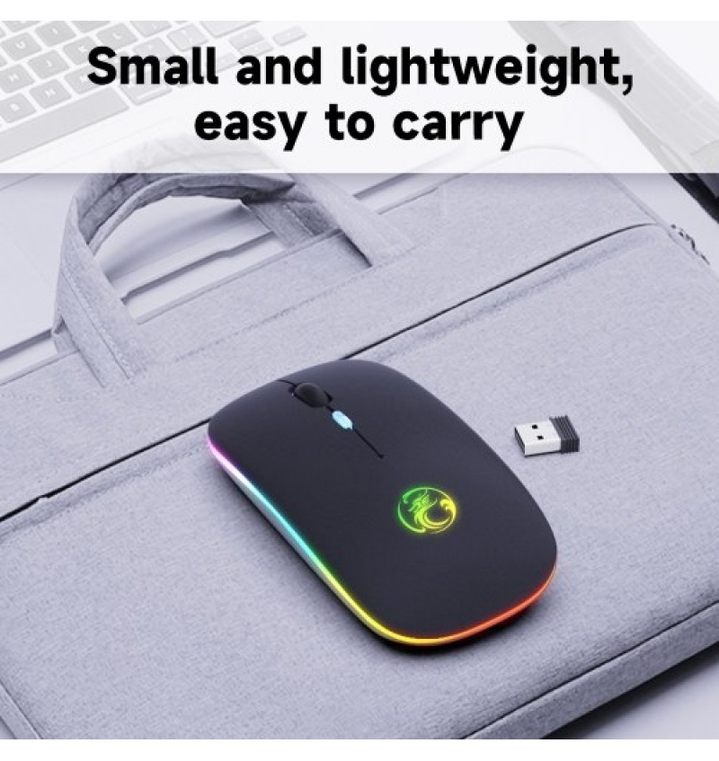 E-1300 2.4G+BT5.1 Wireless Dual-mode Mouse Ergonomic Office Mice 3 Adjustable DPI Built-in Rechargeable Lithium Battery Black