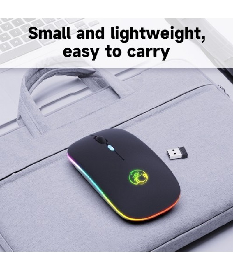 E-1300 2.4G+BT5.1 Wireless Dual-mode Mouse Ergonomic Office Mice 3 Adjustable DPI Built-in Rechargeable Lithium Battery Black