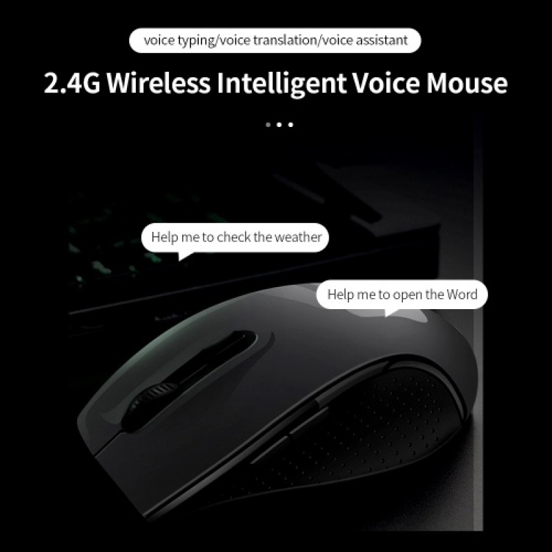 X5 AI Intelligent Voice Mouse 2.4G Wireless Silent Office Mouse 1200DPI Voice Typing/Translation Mouse for Win7/8/10/XP/Mac Blac