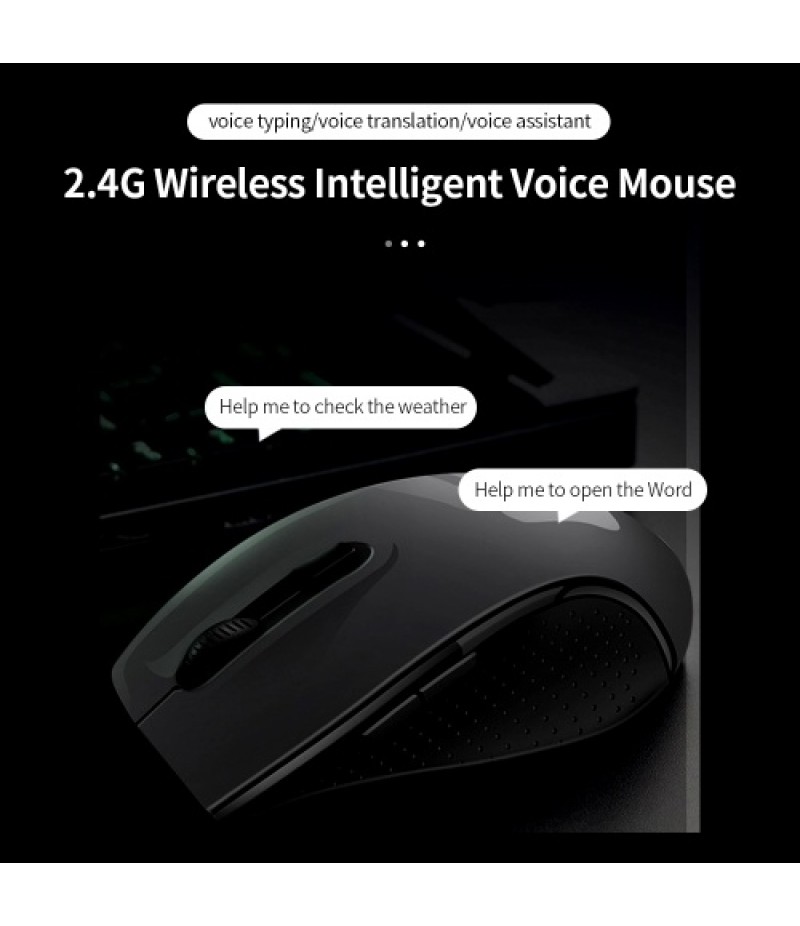 X5 AI Intelligent Voice Mouse 2.4G Wireless Silent Office Mouse 1200DPI Voice Typing/Translation Mouse for Win7/8/10/XP/Mac Blac