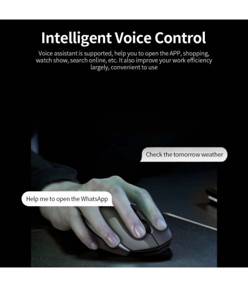 X5 AI Intelligent Voice Mouse 2.4G Wireless Silent Office Mouse 1200DPI Voice Typing/Translation Mouse for Win7/8/10/XP/Mac Blac