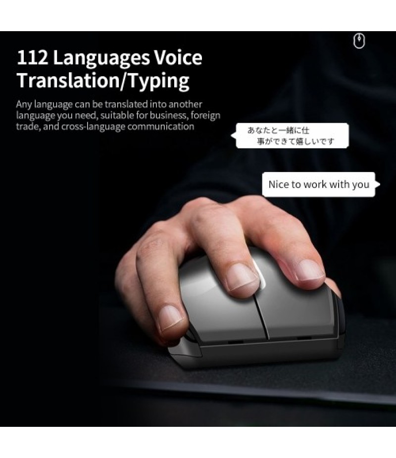 X5 AI Intelligent Voice Mouse 2.4G Wireless Silent Office Mouse 1200DPI Voice Typing/Translation Mouse for Win7/8/10/XP/Mac Blac