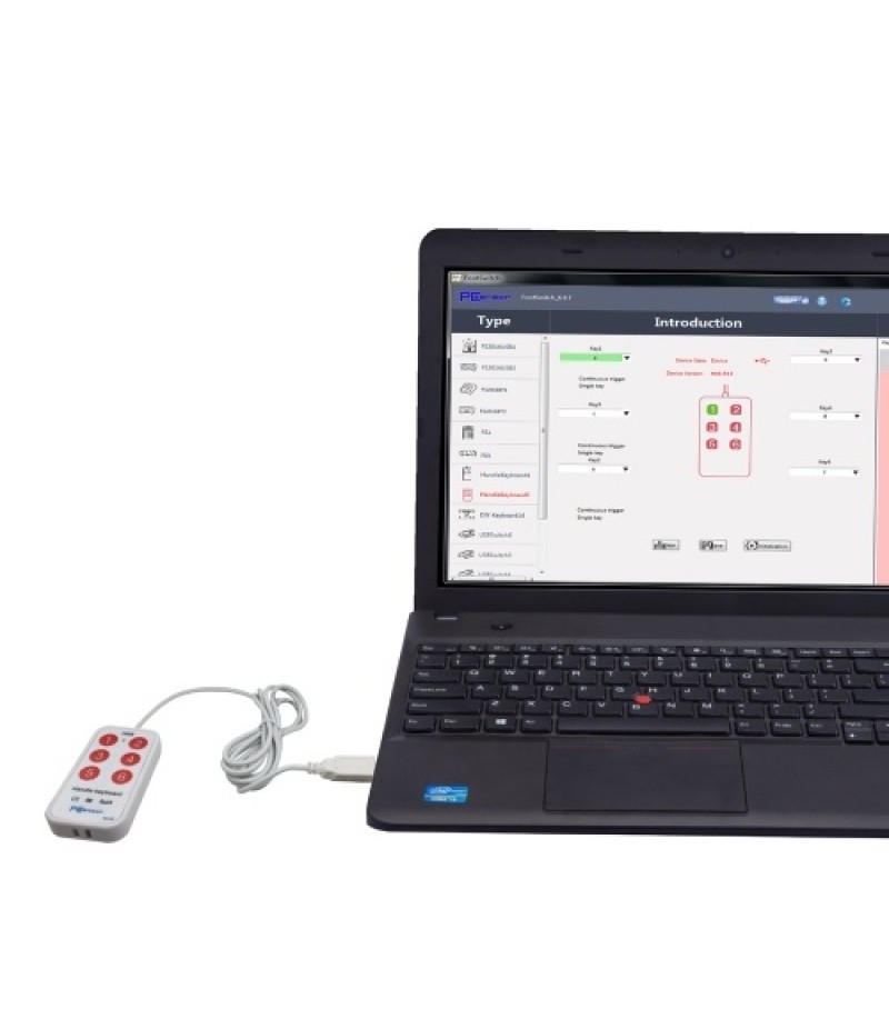 HK_6 USB Handle Keyboard 6 Buttons Handle Keyboard with 6 Shortcuts Support Custom Button Settings for Multimedia Teaching