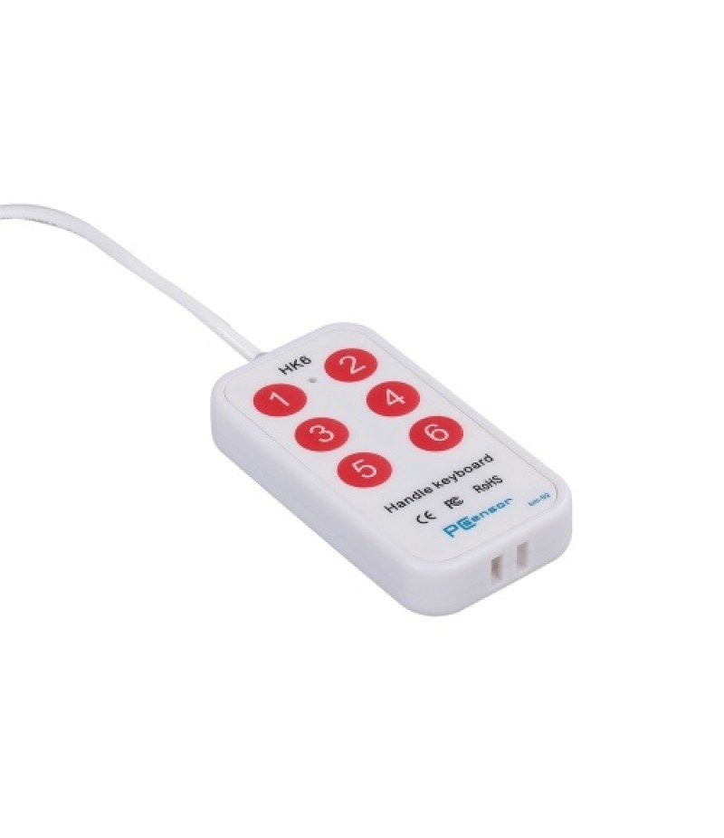 HK_6 USB Handle Keyboard 6 Buttons Handle Keyboard with 6 Shortcuts Support Custom Button Settings for Multimedia Teaching