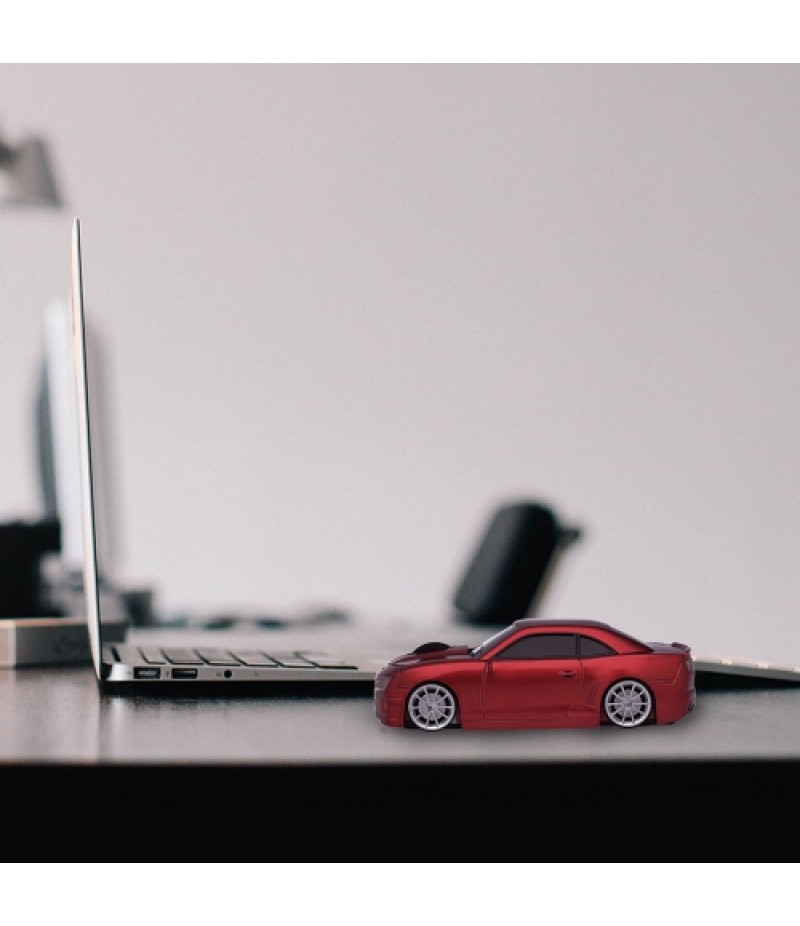 2.4G Wireless Car Mouse USB Computer Mice Car Shape 1000 DPI with LED Light Receiver for PC Laptop Black