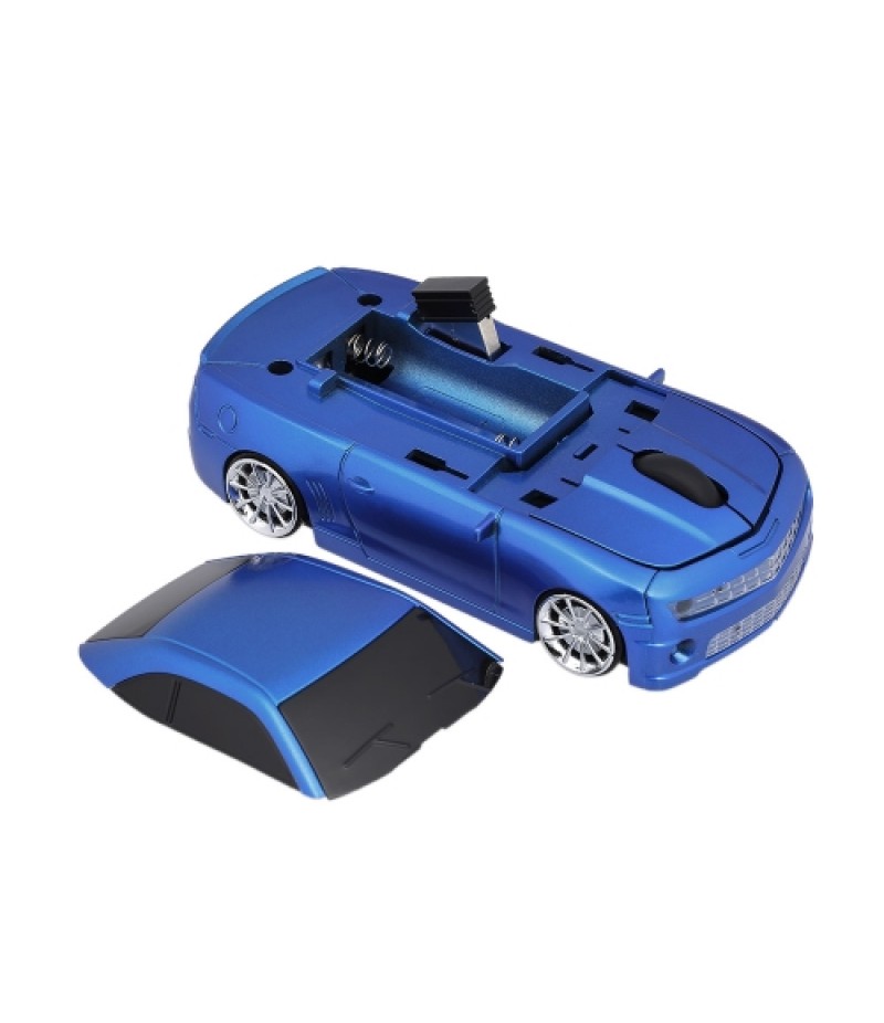 2.4G Wireless Car Mouse USB Computer Mice Car Shape 1000 DPI with LED Light Receiver for PC Laptop Black